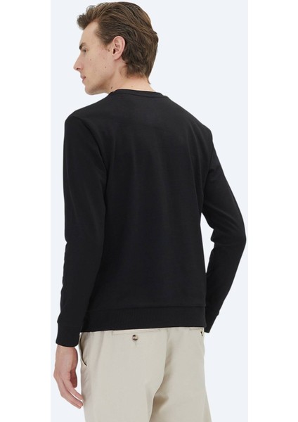 Siyah Bisiklet Yaka Sweatshırt