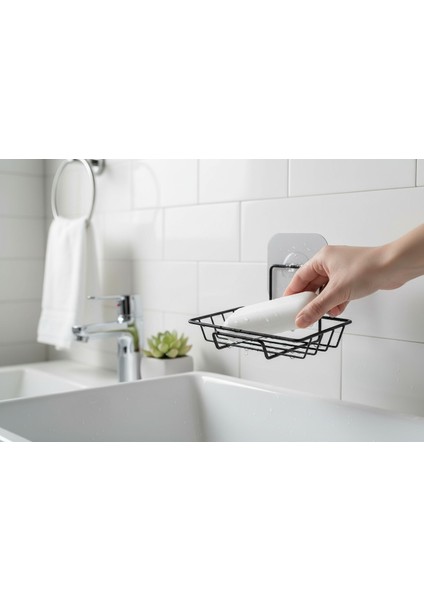 Paslanmaz Metal Banyo Duvar Organizeri - Yapışkanlı Diş Fırçalık ve Sabunluk Seti - 2'li Süper Set fiyatları