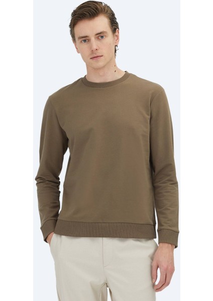 Kahverengi Bisiklet Yaka Sweatshırt modelleri