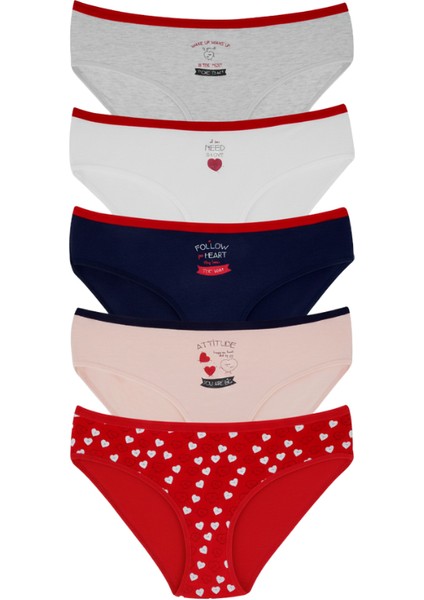 Kadın 5’li Pamuklu Bikini Külot Seti