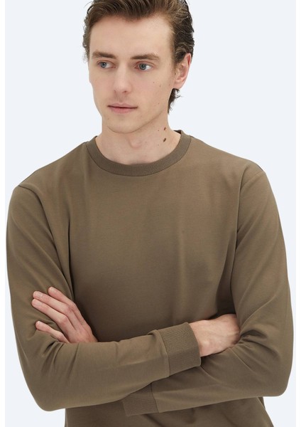 Kahverengi Bisiklet Yaka Sweatshırt indirimleri