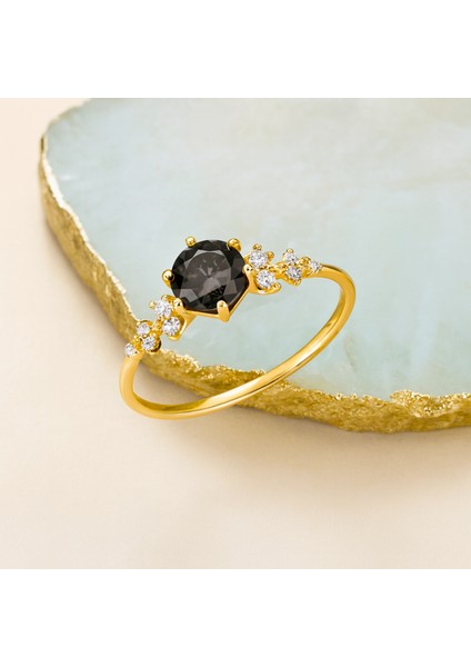 14 Ayar Altın Minimal Siyah Oniks Yüzük fiyatları