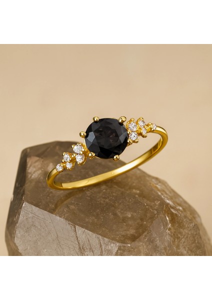 14 Ayar Altın Minimal Siyah Oniks Yüzük fırsatları