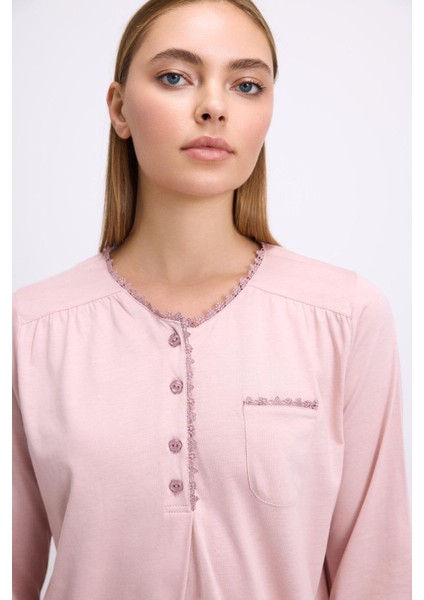 Arias Closet Gül Kurusu Modal Pamuklu Uzun Kollu Düğmeli 2'li Pijama Takımı fiyatları