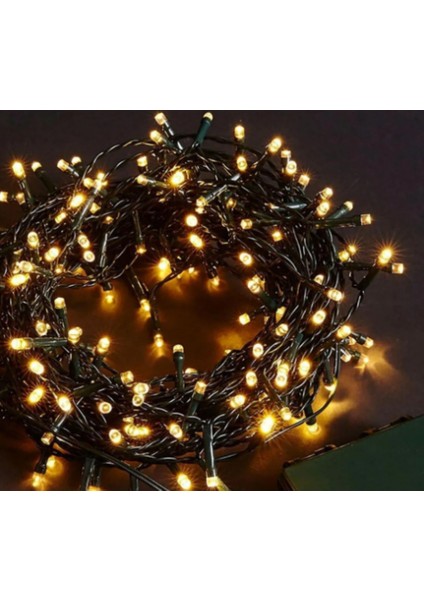 10M 100 LED Boncuk Lamba Gün Işığı Siyah Kablo