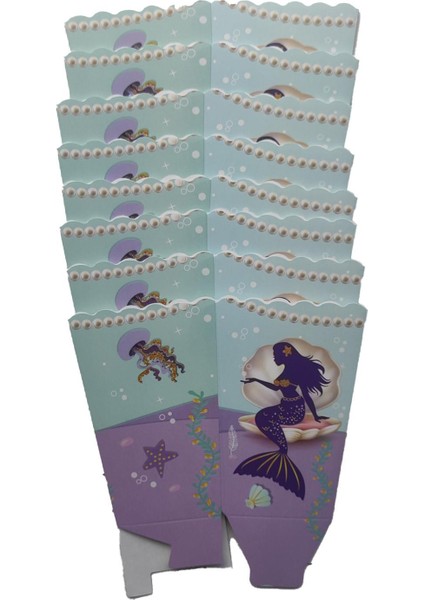 Deniz Kızı Temalı Mısır Cips Kutusu 8 Adet