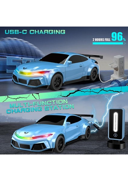 Uzaktan Kumandalı Müzikli LED Işıklı Şarj Istasyonlu Otomatik Parklı 18 Km/h Yapan Tesla Araba 29CM fırsatları