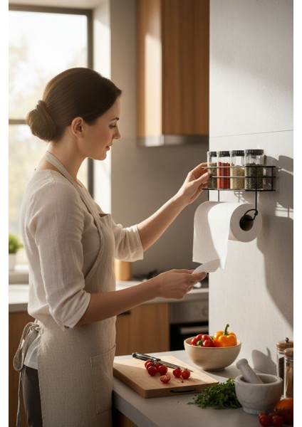 Yapışkanlı Raflı Kağıt Rulo Havluluk Peçetelik Havlu Kağıtlık Pratik Siyah Banyo Düzenleyici Raf fiyatları