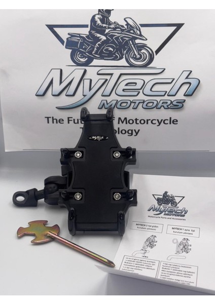 Progrıp – Titreşim Önleyicili Motosiklet Telefon Tutucu (Ayna Bağlantılı)