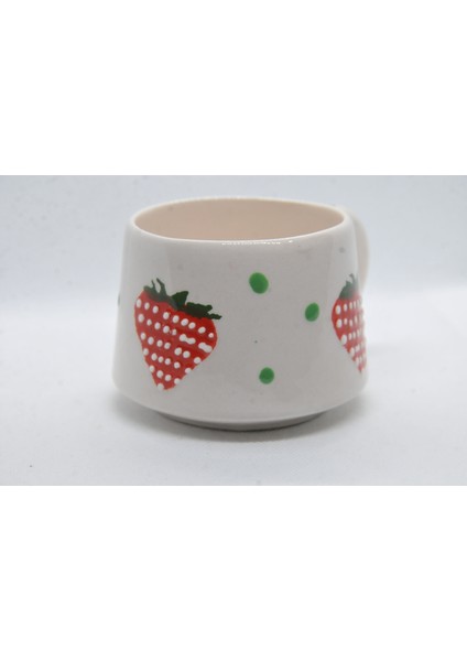 Çilek Desenli El Yapımı Seramik Kupa Kahve Çay Fincanı Kupa Mug fırsatları