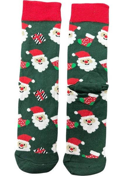 Yeşil Noel Baba Soket Çorap