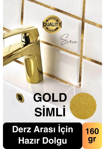 Pratik Gold Altın Sarı Simli Hazır Derz Fayans Seramik Boşluk Anında Kapatıcı Yer Cephe Yenileyici