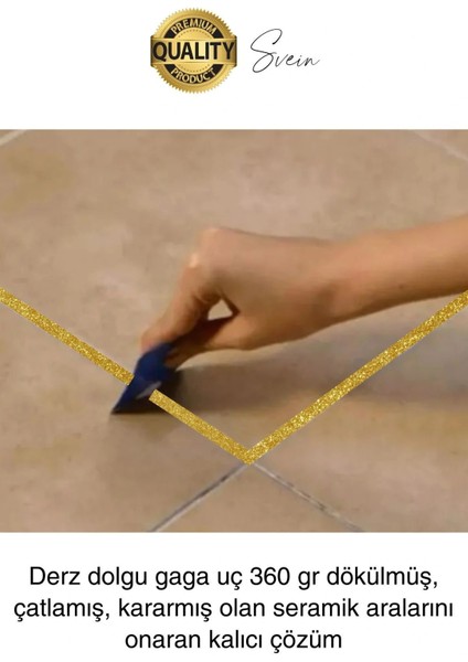 Pratik Gold Altın Sarı Simli Hazır Derz Fayans Seramik Boşluk Anında Kapatıcı Yer Cephe Yenileyici fiyatları