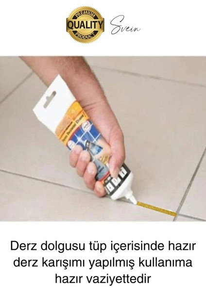 Pratik Gold Altın Sarı Simli Hazır Derz Fayans Seramik Boşluk Anında Kapatıcı Yer Cephe Yenileyici modelleri