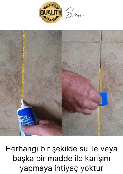 Pratik Gold Altın Sarı Simli Hazır Derz Fayans Seramik Boşluk Anında Kapatıcı Yer Cephe Yenileyici fırsatları