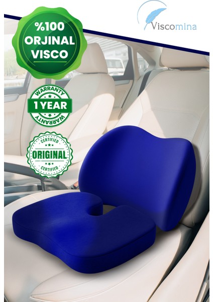 Visco Oturma ve Bel Minderi Seti, Konforlu ve Destekleyici Araç Yastığı