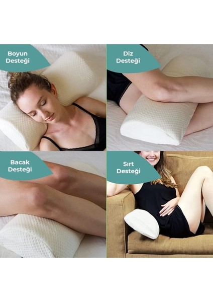 Ortopedik Visco Çok Amaçlı Horlama Yastığı, Silindir ve Bacak Arası Destek