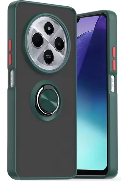 Xiaomi Redmi 14C Kılıf Montreal Yüzüklü Silikon Kapak - Yeşil