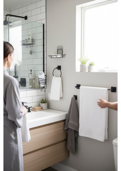 9'lu Yapışkanlı Fön Makinesi Askısı Havluluk Wc Kağıtlık Rulo Havluluk Şampuanlık Banyo Mutfak Seti fiyatları