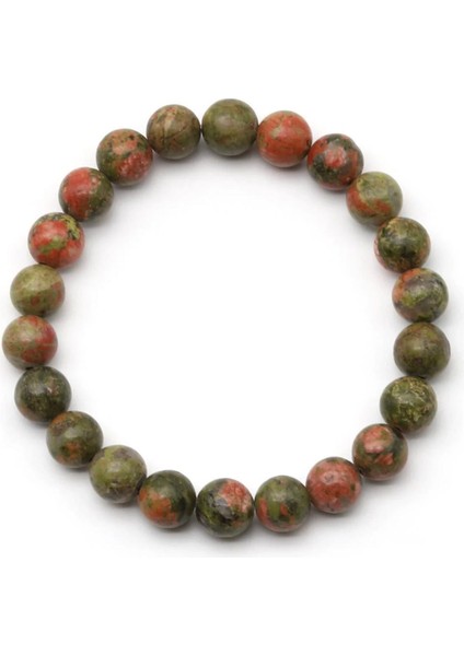 Unakit Doğal Taş Bileklik 8 mm Küre Kesim