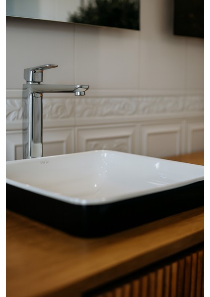 Water Jewels Kare Çanak Lavabo 40 cm Sedef Beyaz- Siyah fiyatları