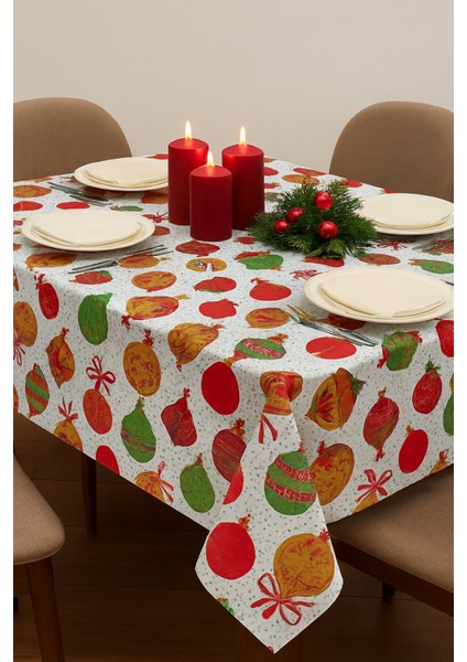 “yılbaşı Rüyası” Duck Kumaş Masa Örtüsü – 170X180 Cm, Su Geçirmez