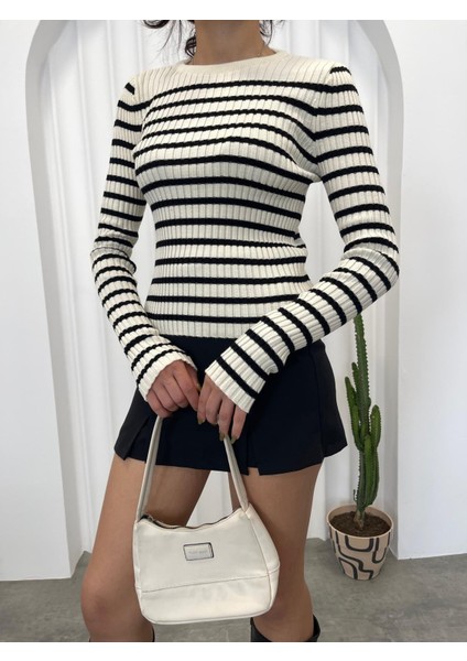 Elena Çizgili Triko Bluz