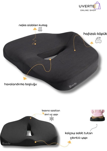 Ortopedik Oturma Minderi, Araba ve Ofis Koltukları Için Konforlu Destek