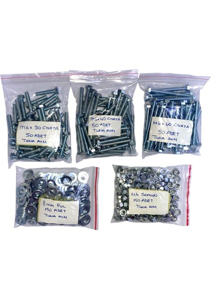 M6 Somun-Civata-Pul Seti 450 Adaet