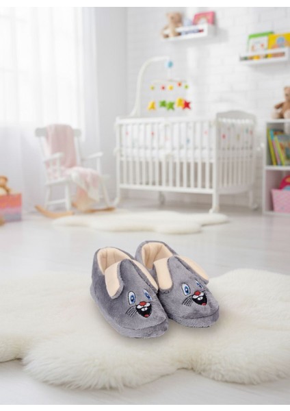 Ultra Yumuşak Tavşan Suratlı Bebek & Çocuk Panduf – Kaymaz Taban, Sıcacık Kışlık Model