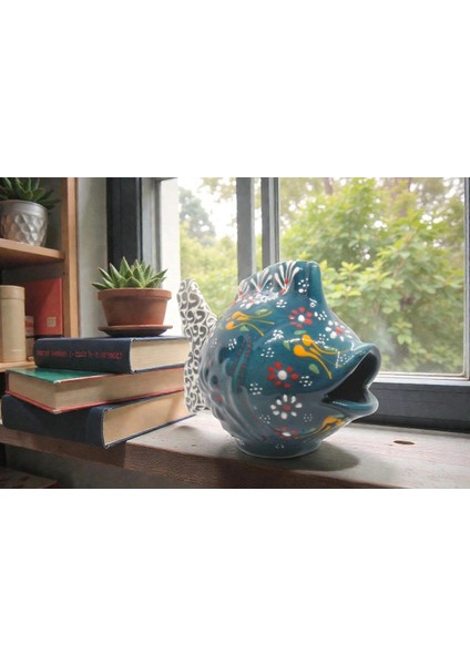 Dekoratif El Yapımı Çok Renkli Kabartma Desen Balık Biblo Masa Süsü Dekoratif Hediyelik