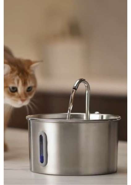 Sensörlü 2.2 L Göstergeli Paslanmaz Çelik Kedi Köpek Için Su Pınarı Su Çeşmesi Su Sebili S12 fiyatları