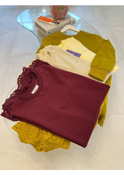 Etek Ucu Dantelli Sweatshirt modelleri