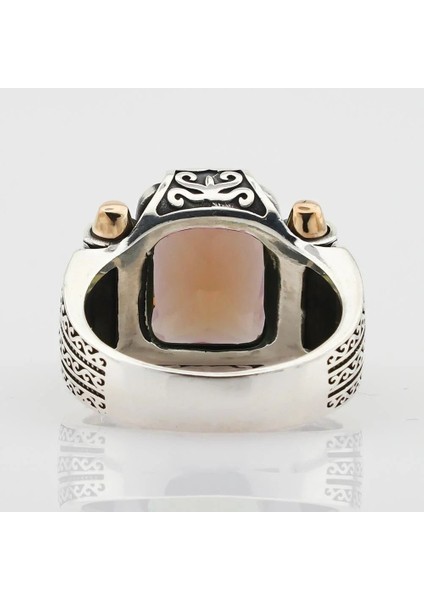 925 Ayar Gümüş Zultanit Taşlı Renk Değiştiren Mermi Desenli Erkek Yüzük modelleri