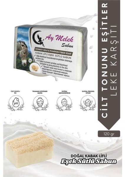 Sabun Doğal Kabak Lifli Eşek Sütü Özlü Sabunu