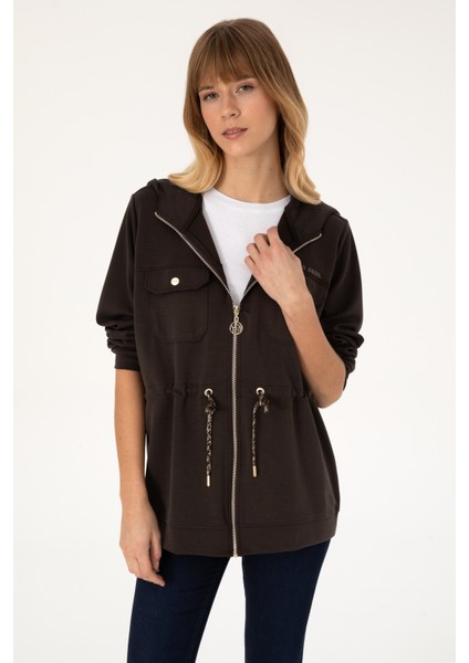 Kadın Koyu Kahverengi Sweatshirt 50309102-VR084