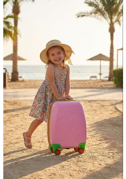WX-410 Pembe Kız Çocuk Valiz 55 cm 2 kg ABS Malzeme