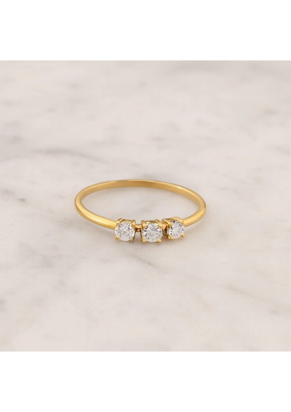 14 Ayar Altın Üç Taş Evlilik Yüzüğü fiyatları