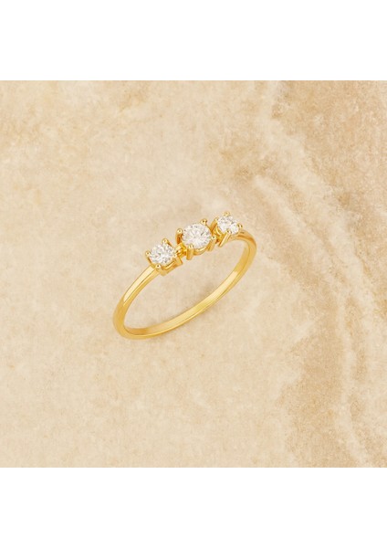 14 Ayar Altın Üç Taş Evlilik Yüzüğü fırsatları