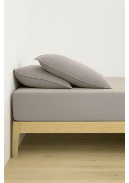 Pamuklu Gri Renk Lastikli Çarşaf +2 'li Yastık Kılıfı- Battal Ölçüler fiyatları