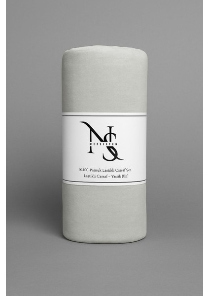 Pamuklu Gri Renk Lastikli Çarşaf +2 'li Yastık Kılıfı- Battal Ölçüler modelleri