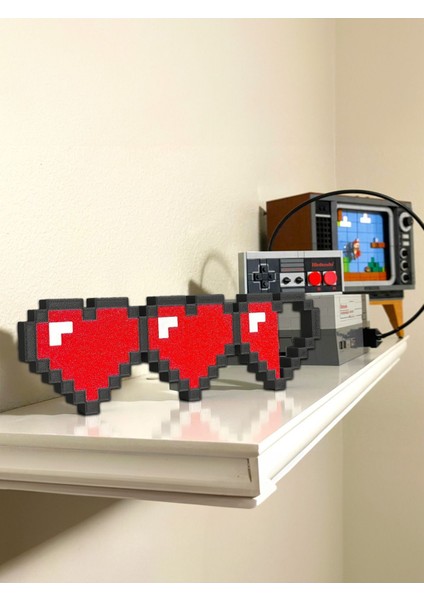 Minecraft Kalp Süs Biblo Duvar ve Masaüstü Süsü Oyuncu ve Sevgili Hediyesi