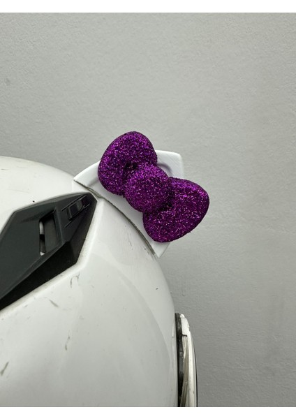 Motor & Motosiklet Mor Fiyonklu Beyaz Kedi Kulak Kask Dış Aksesuarı indirimleri