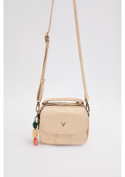 Etnik Desen Askılı Bohem Tarz Günlük Küçük El ve Omuz Çantası 930376 Krem