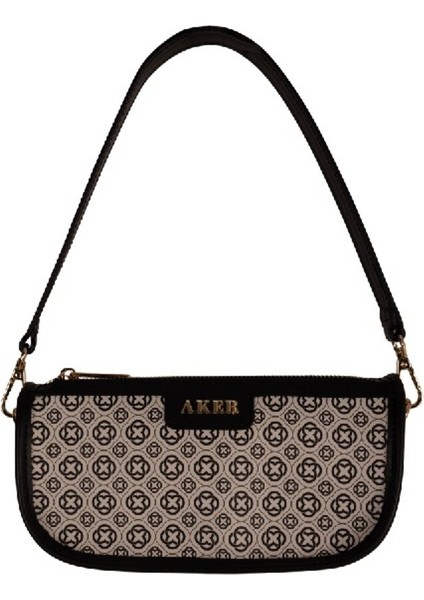 Siyah Beyaz Monogram Omuz Çanta CNT20160