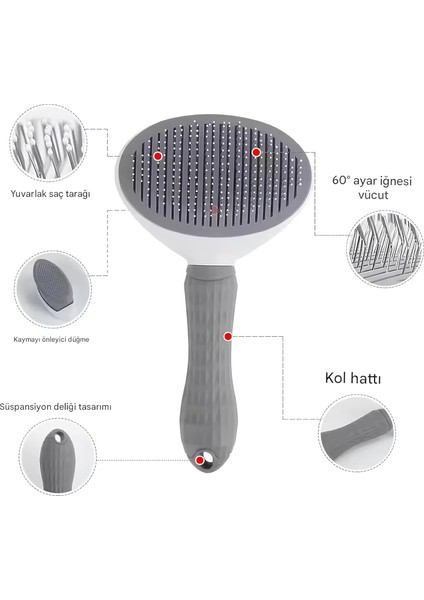 Otomatik Temizlenen Tüy Toplama Tarağı – Basmalı Mekanizmalı Kedi & Köpek Tarağı fiyatları