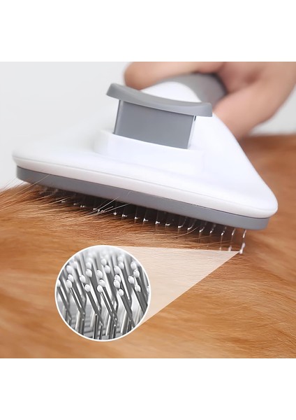 Otomatik Temizlenen Tüy Toplama Tarağı – Basmalı Mekanizmalı Kedi & Köpek Tarağı