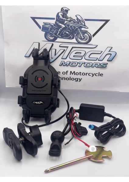 Kablosuz Şarjlı Motosiklet Telefon Tutucu – Wireless Şarj, Titreşim Önleyici, 360° Döner Alüminyum Gidon Aparatı