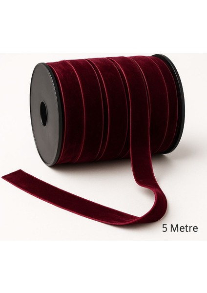 2.5 cm Düz Kadife Şerit – Bordo – 5 Metre Premium Tekstil Aksesuarı fiyatları