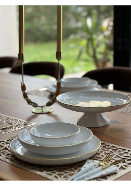 Altın Yaldızlı Yemek Takımı Parçalı Meggdecor